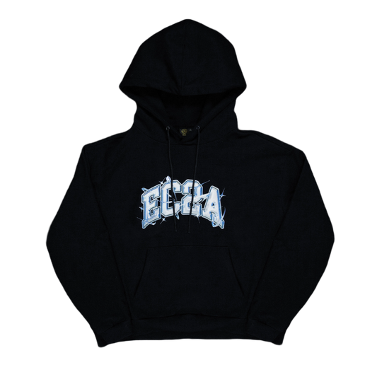 Hybrid Spell Out Hoodie - Black